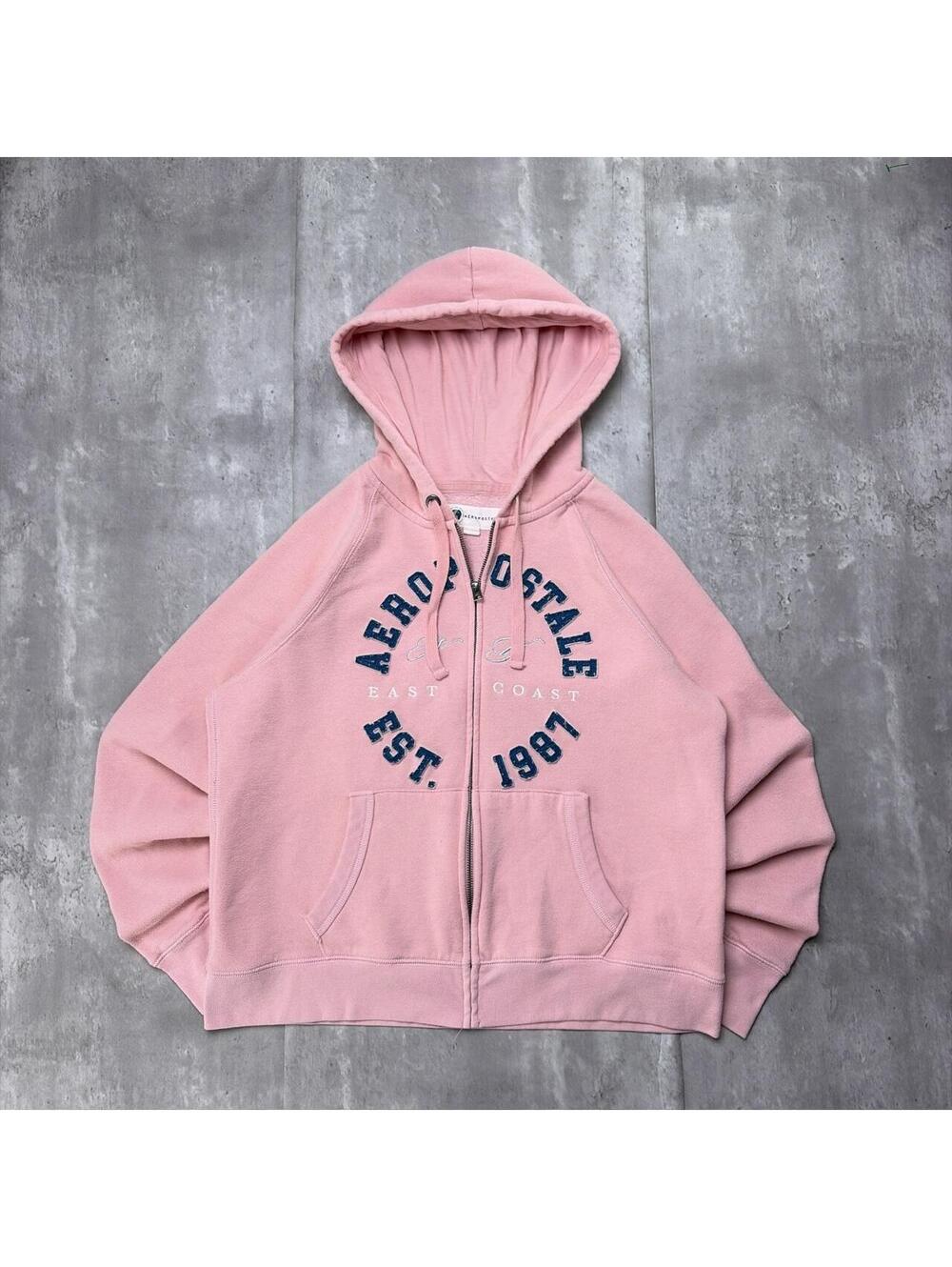Y2K Pink Aeropostale Grunge Skater Zip Up Hoodie